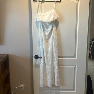 Ivory Lace-Up Sleeveless Maxi Dress